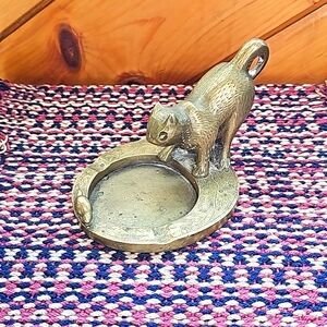 1930's Brass Cat Ashtray
